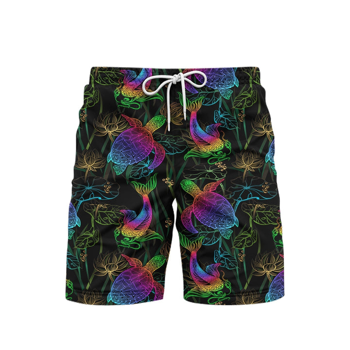 Sea Turtle Neon Beach Shorts For Men