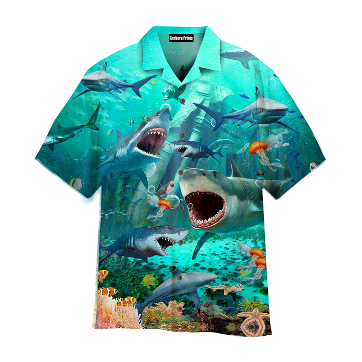 Shark War Under The Ocean Aloha Hawaiian Shirts For Men And For Women WT1715