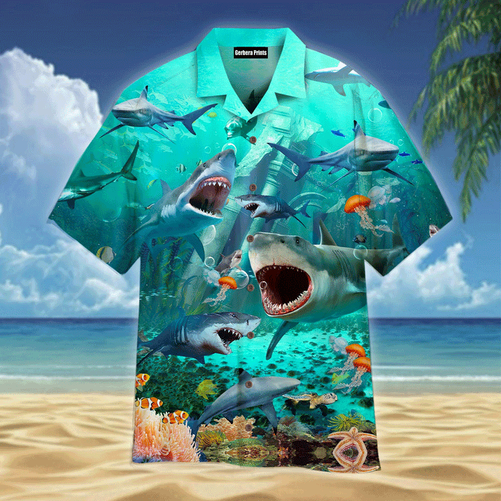 Shark War Under The Ocean Aloha Hawaiian Shirts For Men And For Women WT1715