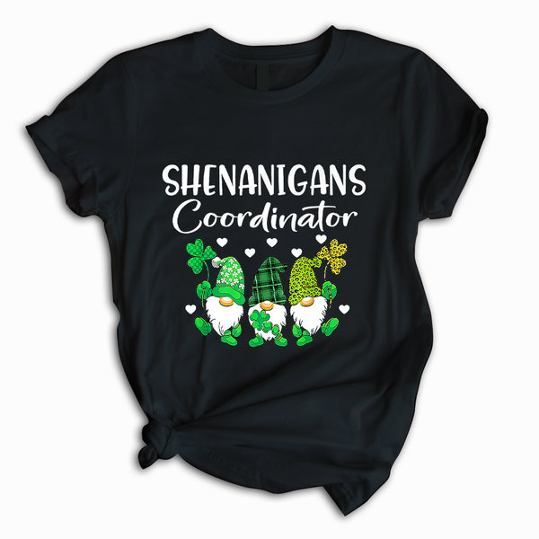Shenanigans Coordinator St Patrick's Day Gnomes T shirts | For Men & Women | H7473-Popular Tee - Unisex-Gerbera Prints.