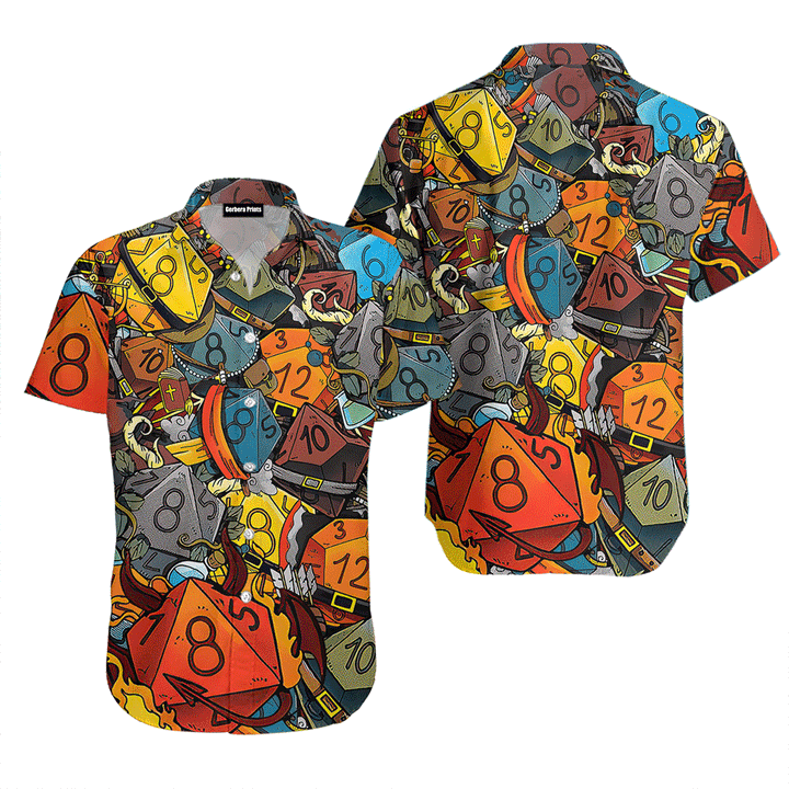 Dungeons & Dragons Dice World Luck Is In Small Things D&D Colourful Aloha Hawaiian Shirts For Men And For Women WT1602