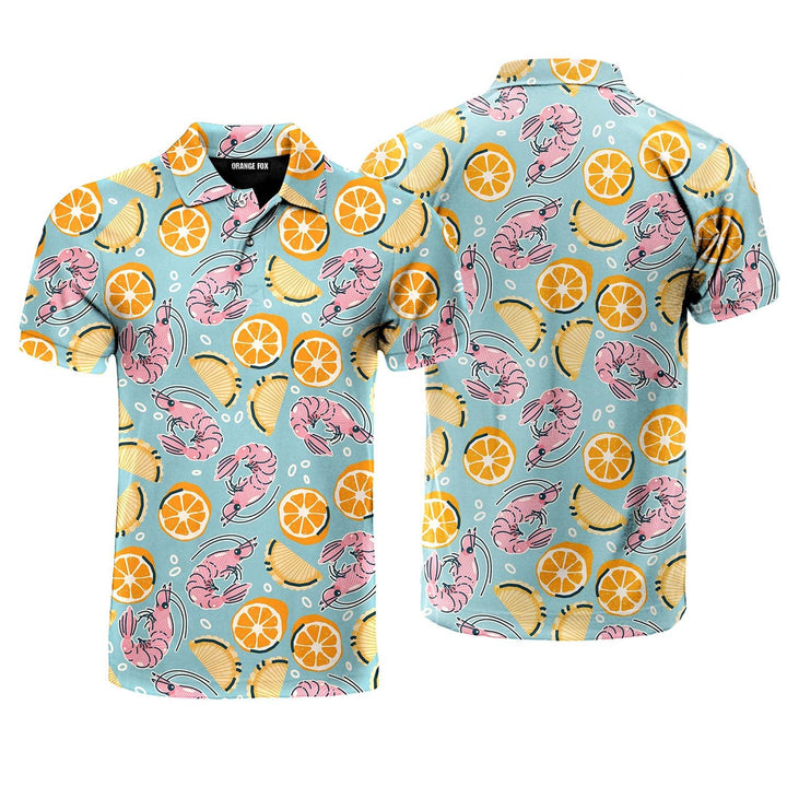 Shrimps Lover Pattern Polo Shirt For Men