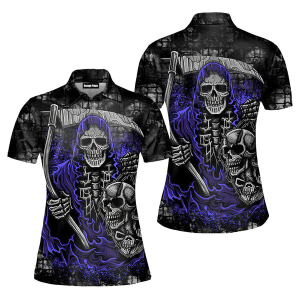 Skull Of Death Halloween Polo Shirt For Women