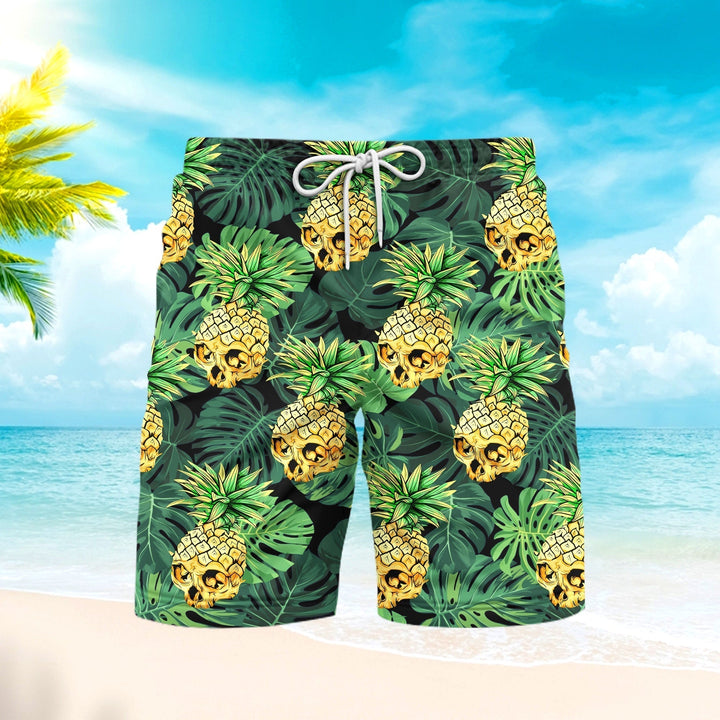 Skull Pineapple Beach Shorts For Men