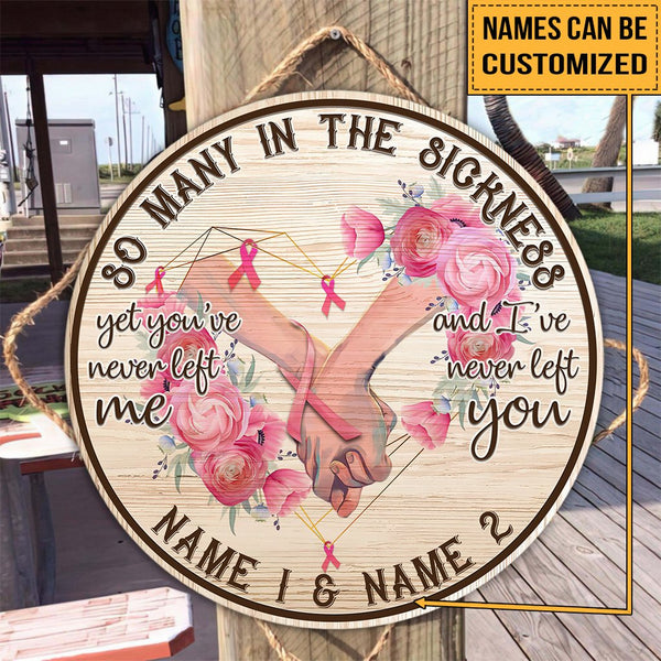 So Many In The Sickness Breast Cancer Awareness Custom Round Wood Sign | Home Decoration | Waterproof | WN1151-Colorful-Gerbera Prints.