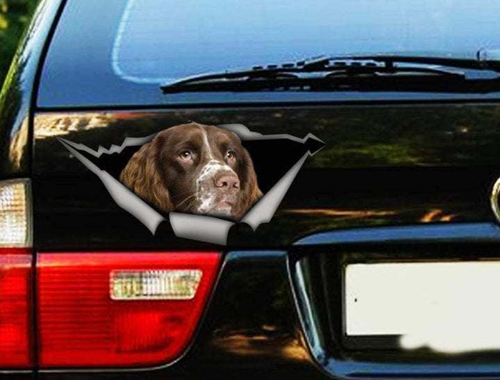 Springer Spaniel Dog Cracked Car Decal Sticker | Waterproof | PVC Vinyl | CCS1374