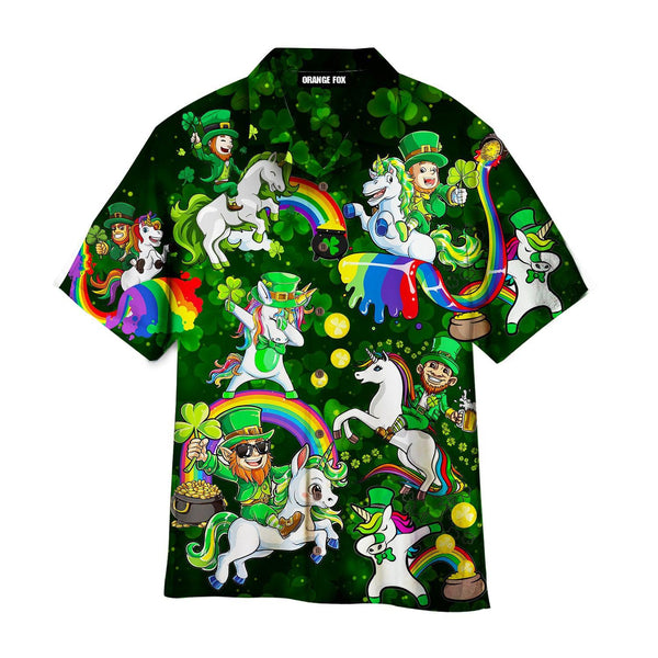 St Patricks Day Lepricorn Leprechaun Ride An Unicorn Hawaiian Shirt For Men & Women