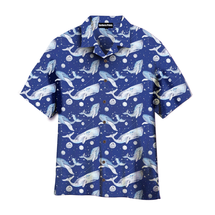 Star Whales On Blue Sea Aloha Hawaiian Shirts For Men And For Women WT2050 gerbera prints