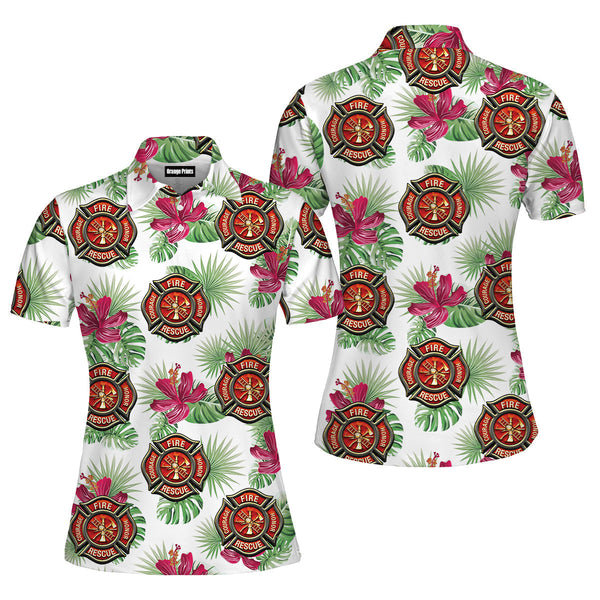 Summer Monstera Exotic Tropical Polo Shirt For Women