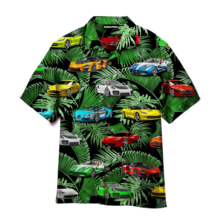 Supper Car Green Leaf Aloha Hawaiian Shirts For Men And For Women