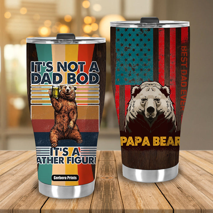 Father Figure Papa Bear Father's Day Stainless Steel Tumbler Cup Travel Mug TC5906