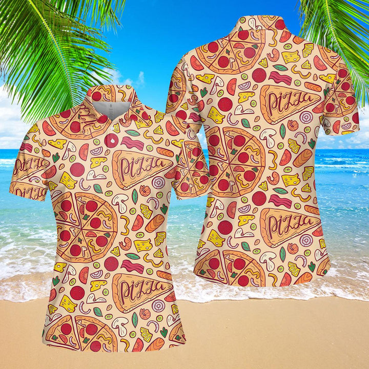 Tasty Pizza Polo Shirt For Women