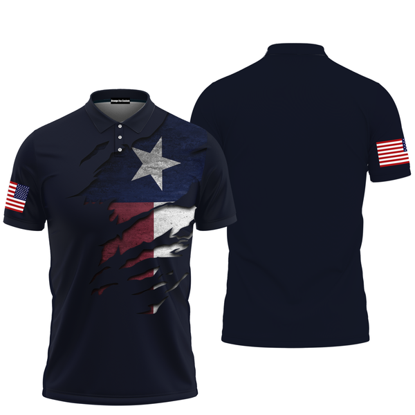 Texas Flag Polo Shirt For Men