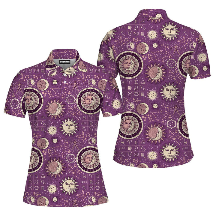 The Theme Of Zodiac And Horoscopes Polo Shirt For Women