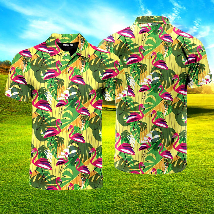 Thou Shall Not Try Me Flamingo Tropical Polo Shirt For Men