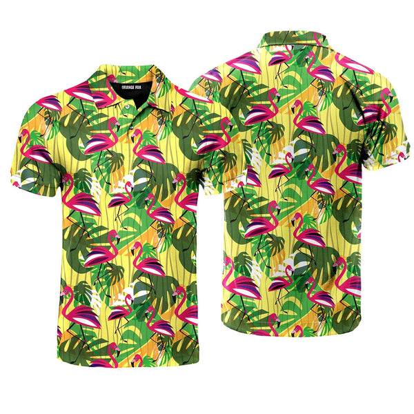 Thou Shall Not Try Me Flamingo Tropical Polo Shirt For Men