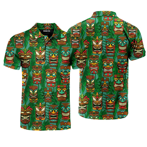 Tiki Palm Leaves Tropical Polo Shirt For Men