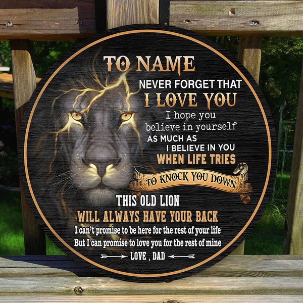 To My Son Custom Round Wood Sign | Home Decoration | Waterproof | WN1142-Colorful-Gerbera Prints.