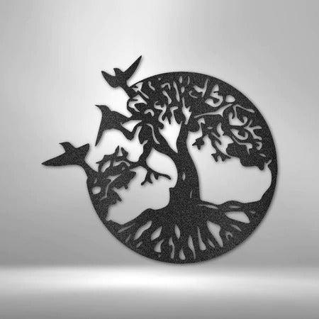 Tree Of Life Cut Metal Sign | MS1077-8 x 8 inch ~ 20 x 20 cm-Gerbera Prints.