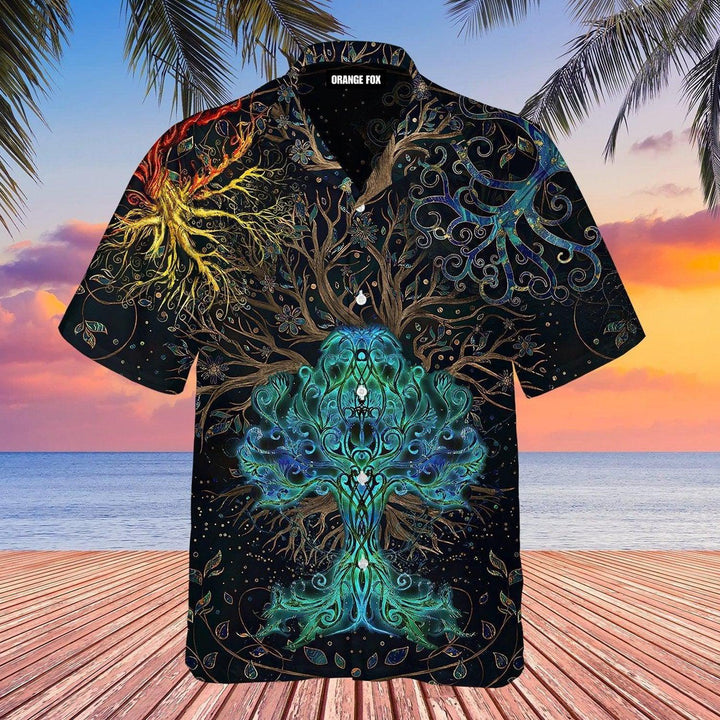 Tree Of Life Spirits Never Die Black Hawaiian Shirt For Men & Women