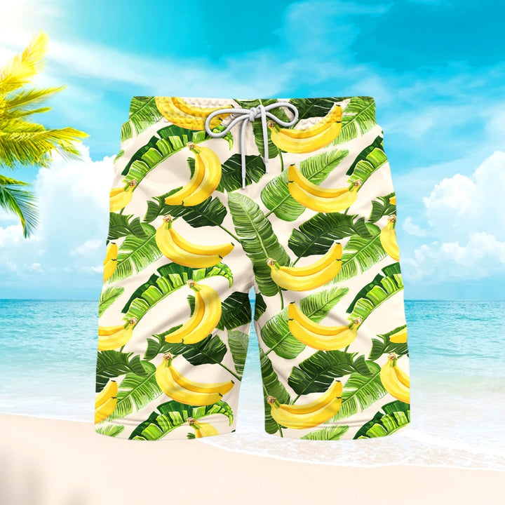 Tropical Banana Summer Pattern Beach Shorts For Men