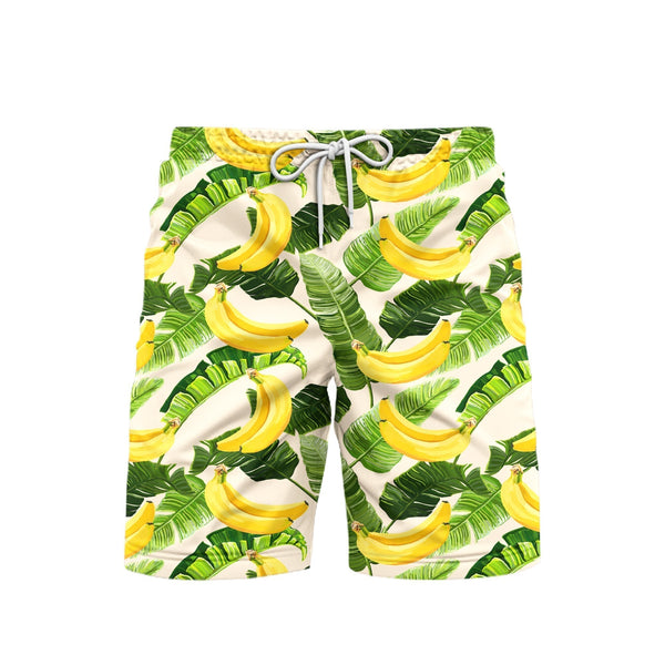 Tropical Banana Summer Pattern Beach Shorts For Men