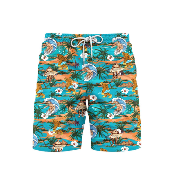 Tropical Beach Bigfoot Blue Beach Shorts For Men