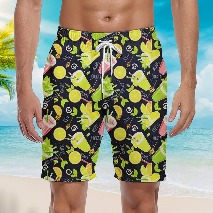 Tropical Detox Cocktail Beach Shorts For Men