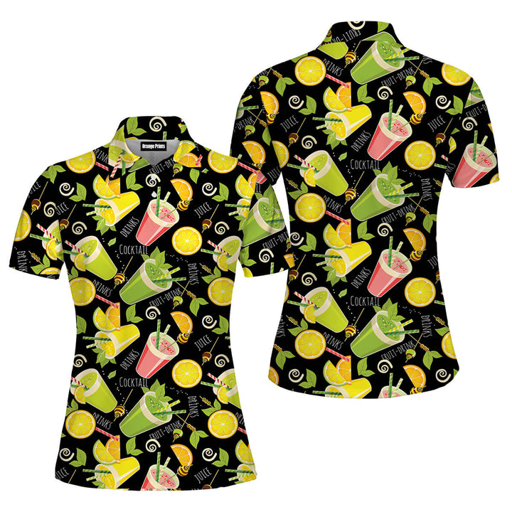 Tropical Detox Cocktail Polo Shirt For Women