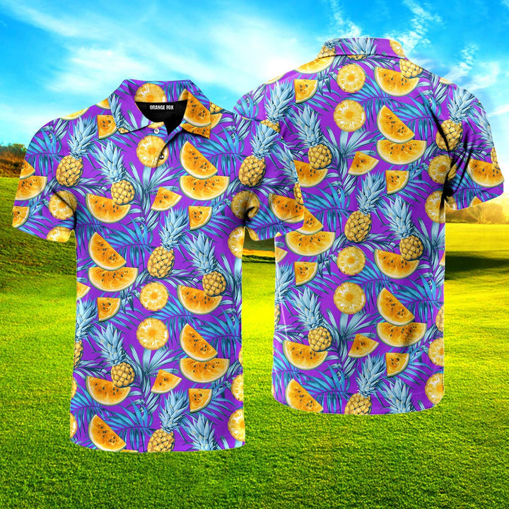 Tropical Fruits Pineapples Polo Shirt For Men