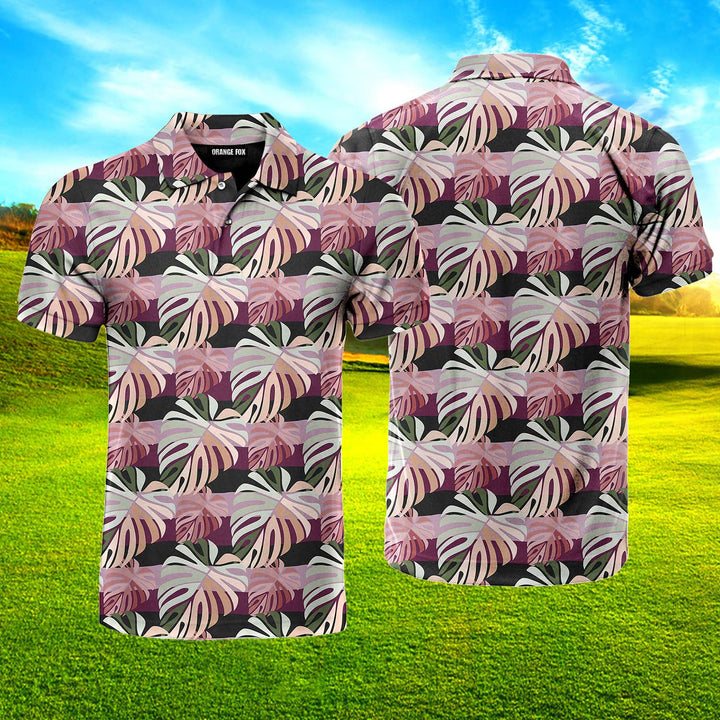 Tropical Leaves Seamless Pattern Polo Shirt For Men