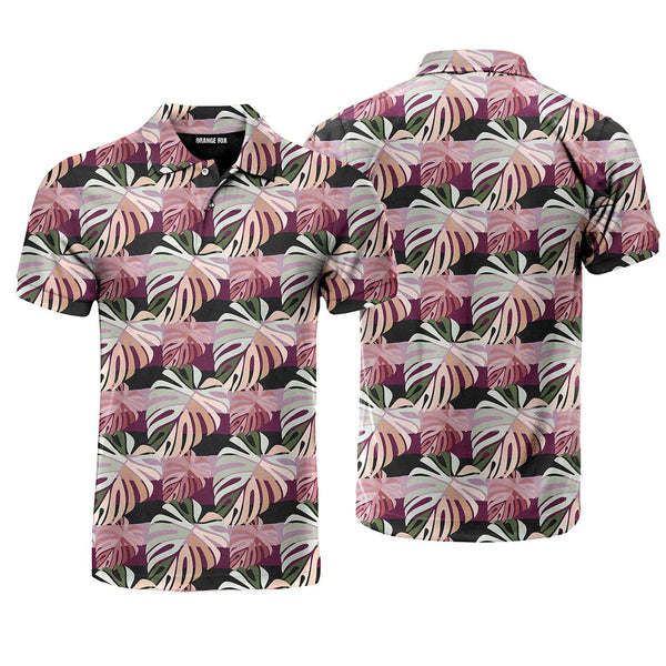 Tropical Leaves Seamless Pattern Polo Shirt For Men