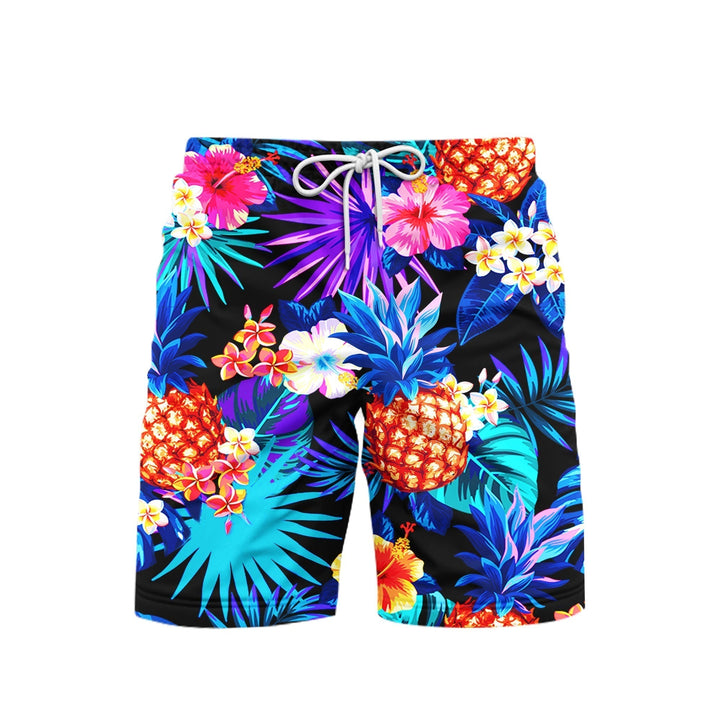 Tropical Neon Beach Shorts For Men