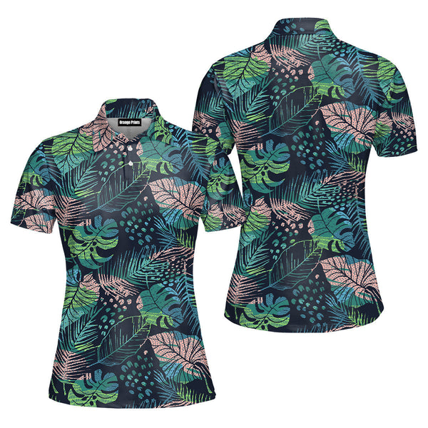 Tropical Plants Seamless Polo Shirt For Women