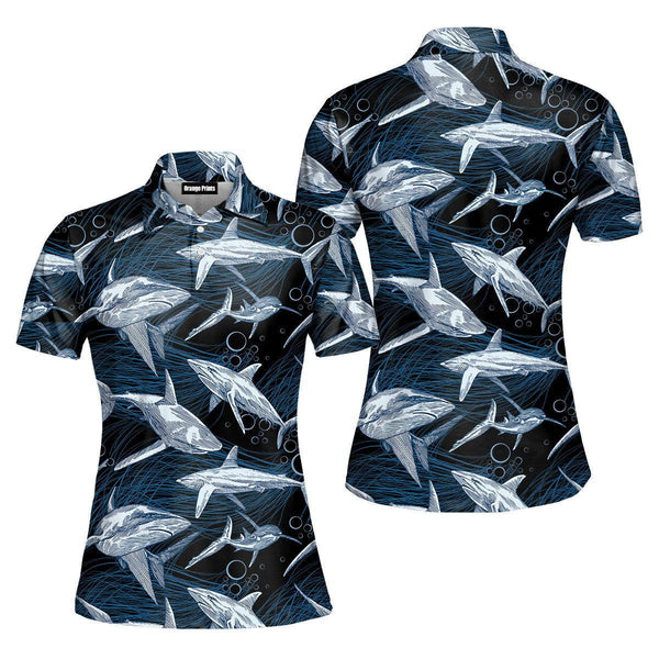 Underwater Marine Fish Polo Shirt For Women