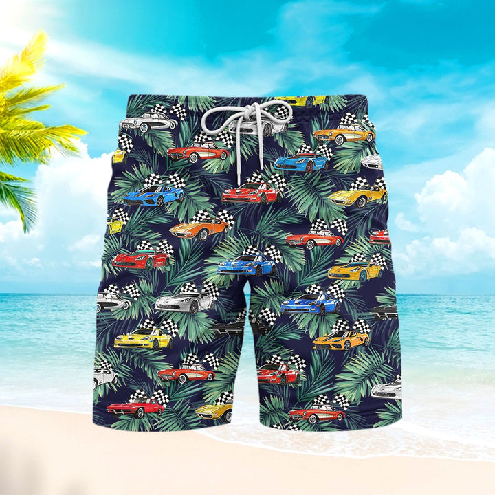 Vette Collection Art Beach Shorts For Men