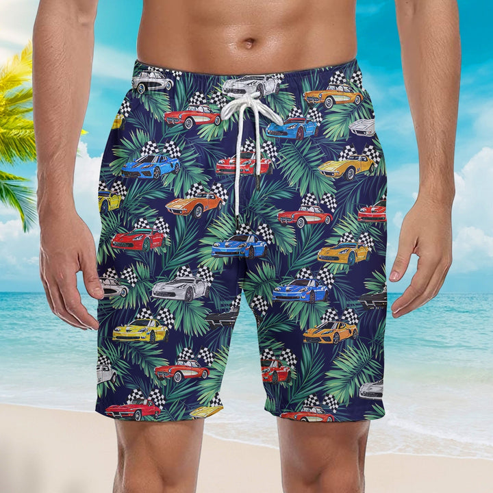 Vette Collection Art Beach Shorts For Men