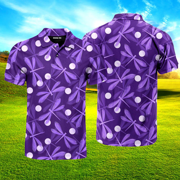 Violet Dragonfly Polo Shirt For Men