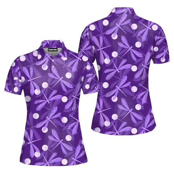 Violet Dragonfly Polo Shirt For Women