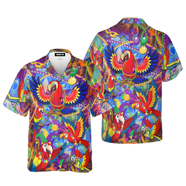 Mardi Gras Parrot Hawaiian Shirt