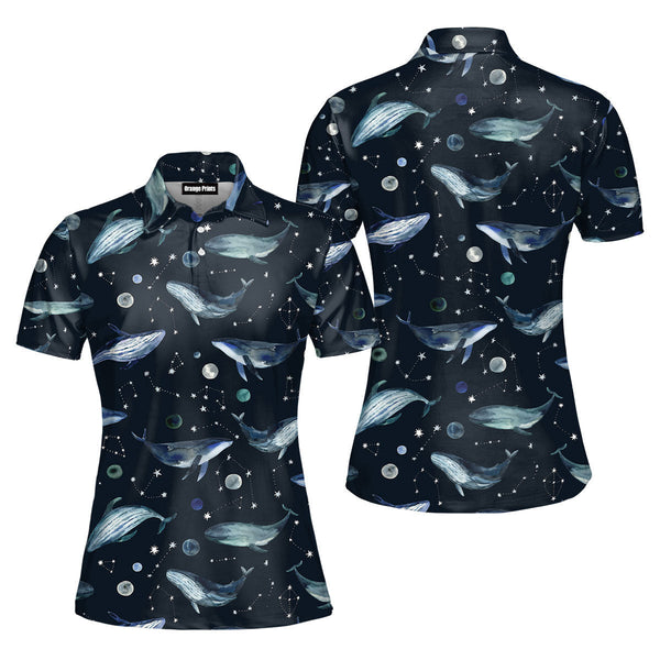 Wales Night Space Sky Stars Polo Shirt For Women