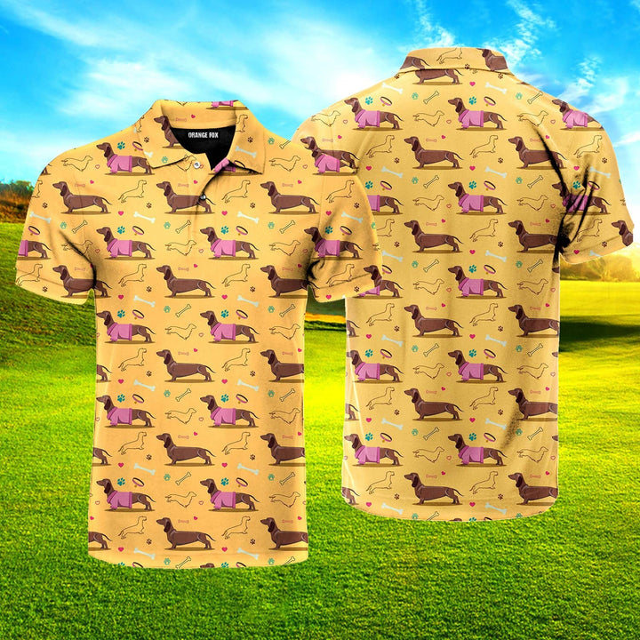 When I Need A Hand I Found Your Dachshund Pattern Polo Shirt For Men