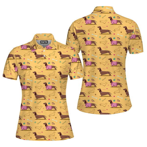 When I Need A Hand I Found Your Dachshund Pattern Polo Shirt For Women