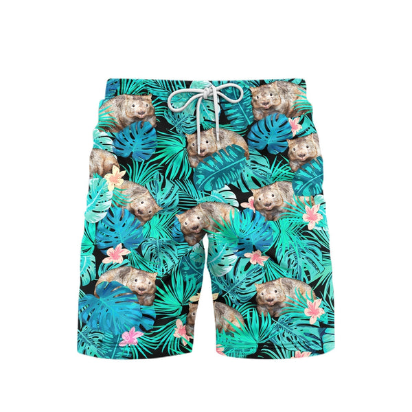 Wombat Tropical Leaves Beach Shorts For Men