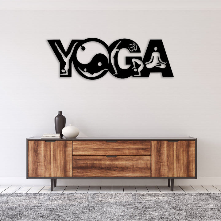 Yoga Club Meditate Laser Cut Metal Signs MS1172-Black-Gerbera Prints.