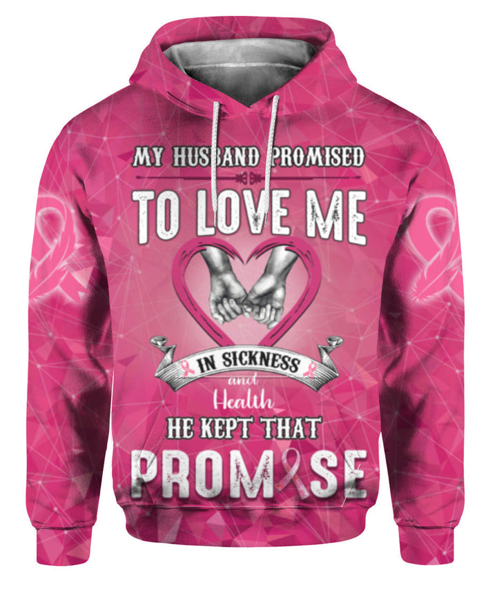 Breast Cancer He Kept That Promise 3D All Over Print | Unisex | Adult | HP1024-Hoodie-Gerbera Prints.